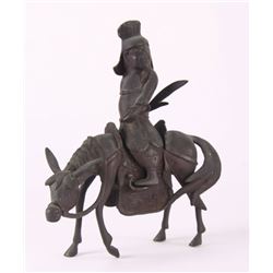 19th Century  Chinese bronze figural censer of a