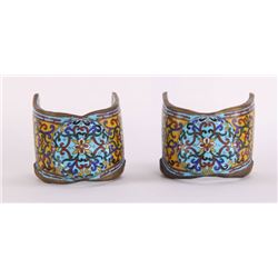 Two (2) Chinese Cloisonne horse saddles, 18th Century