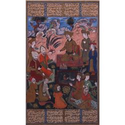 19th Century Indian/Persian manuscript page with gold