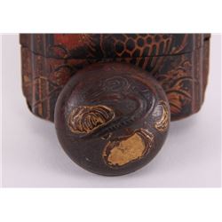 19th Century, Japanese lacquer Inro with three cases