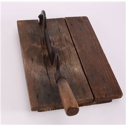 19th Century, Platform Base Food Chopper. Iron mounted