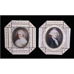 Two (2) 19th Century, ivory George & Martha Washington