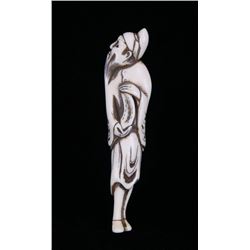19th Century, Japanese carved ivory figure of a man.