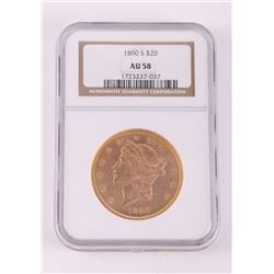 1890 s Liberty Twenty Dollar Gold coin.  (Size: See