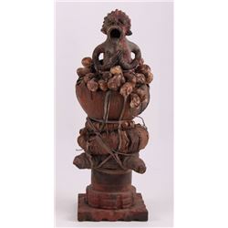 Rare African fetish made carved from wood, painted