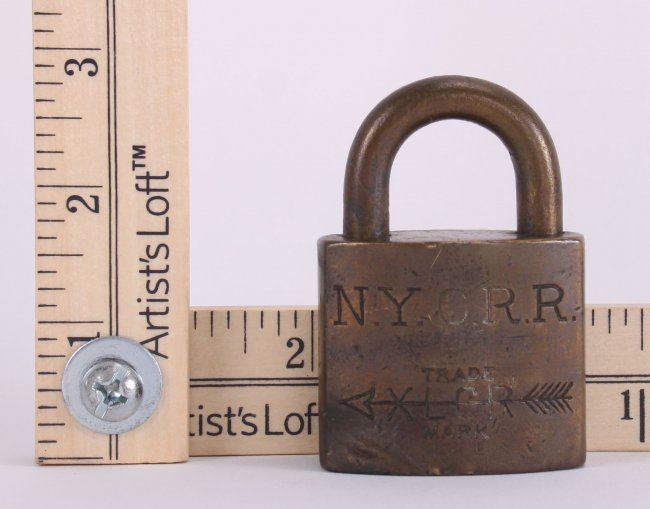 Antique New York City Rail Road N.Y.C.R.R. lock stamped
