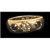 Image 1 : An 18ct gold three stone gypsy ring, set with diamond and sapphire, hallmarked Birmingham 1887. S...