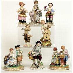 A pair of Derby Stevenson and Hancock porcelain figures, circa 1870, modelled in eighteenth centu...