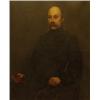 Image 1 : J.H. Bentley. "Major William Boden", portrait of a gentleman seated holding a book, on canvas, si...