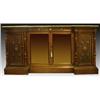 Image 1 : A Victorian mahogany, walnut and ebonised breakfront glazed sideboard, circa 1880, in Neo Renaiss...