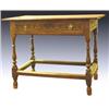 Image 1 : An early 18th Century oak side table, the planked rectangular top above a carved single drawer wi...