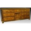 Image 1 : A George III oak dresser, circa 1780, the planked rectangular top above a short central drawer an...