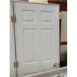 NEW DOOR - WHTIE INTERIOR - WITH FRAME AND HARDWARE -  30"