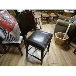HIGH BACK BAR CHAIR - NEW IN BOX - LEATHER STYLE SEAT - UNASSEMBLED
