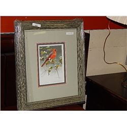FRAMED LIMITED EDITION PRINT"CARDINAL & SNOW BERRIES - ROBERT BATEMAN - GALLERY ESTIMATE$625