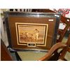 Image 1 : FRAMED PRINT - LIONS FEEDING AT DAWN - ROBERT BATEMAN- GALLERY ESTIMATE - $375