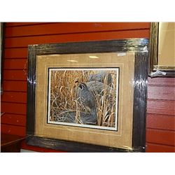 FRAMED LIMITED EDITION PRINT "GOLDEN GRASSES- CALIFORNIA QUAIL - ROM PARKER - GALLERY ESTIMATE$500