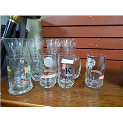LOT OF BEER GLASSES AND MUGS