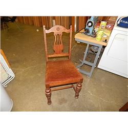 VINTAGE DINING CHAIRS - 4 X BID- HARP BACK