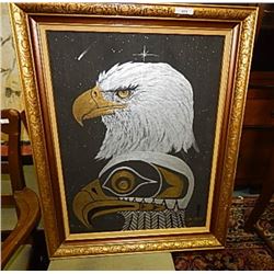 FRAMED NATIVE PRINT - CHILD HOOD - ANN ZINKEISEN - 2 EAGLES