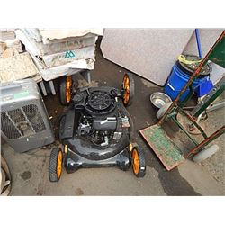 GAS MOWER ENGINE ON DECK WITH WHEELS