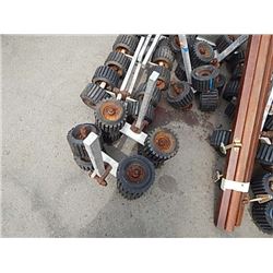 WHEELS ON BRACKETS - 4'S - 2 PER LOT