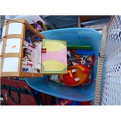 LIGHT BLUE BIN OF TOYS
