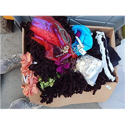BOX OF LINEN ETC