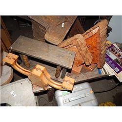 HAND CRAFTED WOOD CLOCKS - NEEDS THE CLOCK WORKS AND VINTAGE MANTLE CLOCK HOUSING = 4 PC TTL