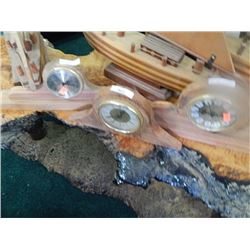 HAND CRAFTED WOOD MANTLE CLOCKS - 3 TTLS