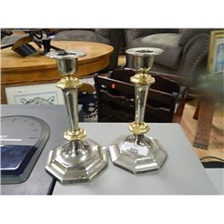 SILVER STULE CANDLE HOLDERS - 2