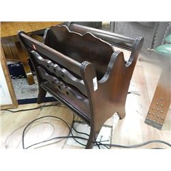 VINTAGE MAHOGANY MAGAZINE HOLDER