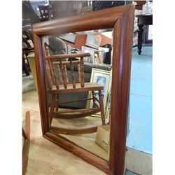 OAK FRAMED BEVEL GLASS MIRROR