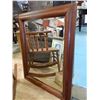 Image 1 : OAK FRAMED BEVEL GLASS MIRROR