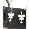 Image 2 : EARINGS - SILVER TONE WITH RHINESTONES - BUTTERFLIES