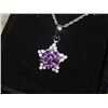 Image 5 : NECKLACE - ONE CARAT AMETHYST CLUSTER SET WITH 15 DAMONDS - INCLUDES CERTIFICATE - $600