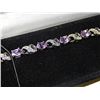 Image 2 : BRACLET - 6.TCW AMETHYST FIGURE 8 DESIGN TENNIS BRACELET - SET WITH WHITE DIAMONDS - INCLUDES CERTIF