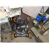 Image 1 : GAS MOWER ENGINE ON DECK WITH WHEELS