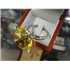 Image 1 : LARGE RINGS - 1 CITRON COLORED GLASS SOLITAIRE (1 1/4") RING 1 ½" & 1 CLEAR PLASTIC SOLITAIRE (1 1/4