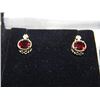 Image 1 : EARRINGS - NEW GARNET & DIAMOND EARINGS - SET IN STERLING SILVER - FILIGREE DESIGN - PIERCED