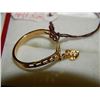Image 3 : RING - 10 K YELLOW GOLD RING WITH ATTACHED CRYSTAL ACCENTED HEART - SIZE 5