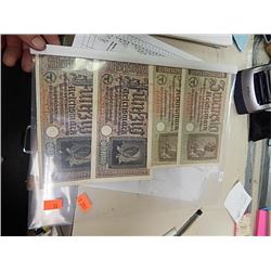 MONEY'S - NAZI BERMAN EAGLE & SWASTIKA REICHSMARK BILLS - 4 X BID