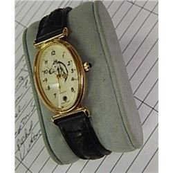 WATCH - MOTHER OF PEARL FACE WITH HORSE PICTURE DESIGN - LEATHER STRAP - BY TEMPI WATCHWORKS - SPECI