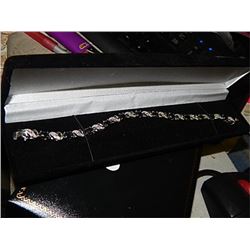 BRACLET - NEW DIAMOND AND 6 CT SAPPHIRE TENNIS BRACELET - RETAIL ~$600