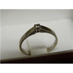 RING - SOLID 10K WHTIE GOLD ENGAGEMENTRING - SET WITH .05CT DIAMOND - INCLUDES CERTIFICATE - $500.00