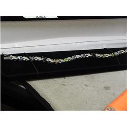 BRACLET - LADIES MULTI PRECIOUS STONE AND DIAMOND TENNIS BRACLET - INCLUDES CERTIFICATE - $500