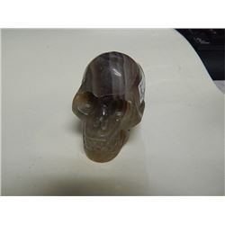 HAND CARVED FLUORITE GEMSTONE SKULL - 490 CARAT