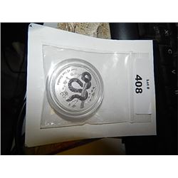 COIN - SILVER YEAR OF THE SNAKE - 2013 - .999 ½ OUNCE - PERTH MINT - SEALED IN CAPSULE CASE