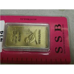 INVESTOR BAR - BRONZE BULLION - 1 TROY OUNCE - MINT SEALED - SOUTH SYDNEY MINT CERTIFIED AND SERIAL 