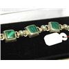 Image 2 : BRACLET - MALACHITE SET IN STERLING SILVER - STAMPED 925